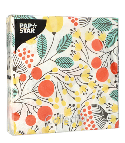 Product foto van Papieren servetten Vegetal 3-laags 33x33cm 20 stuks