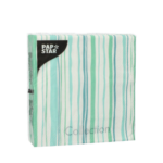 Product foto van Papieren servetten blauw 25cm x 25cm set van 20 Stripy