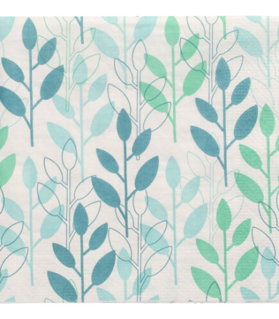 Product foto van Papieren servetten blauw 3-laags 33x33 cm set van 20 Branches