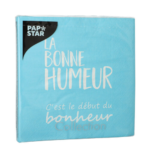 Product foto van Papieren servetten blauw 3-laags set van 20 La Bonne Humeur
