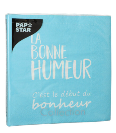Product foto van Papieren servetten blauw 3-laags set van 20 La Bonne Humeur
