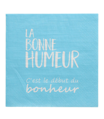 Product foto van Papieren servetten blauw 3-laags set van 20 La Bonne Humeur