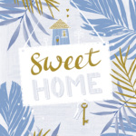 Product foto van Papieren servetten blauw set van 30 Sweet Home