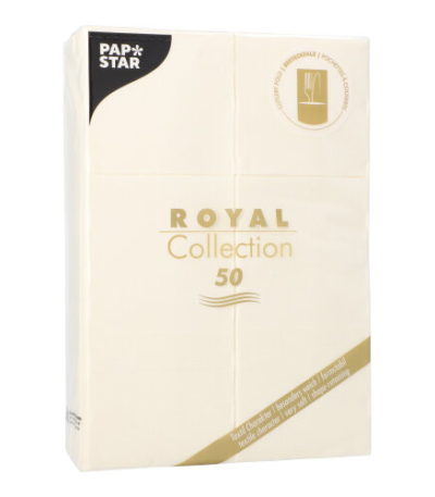 Product foto van Papieren servetten champagne set van 50 48x30 cm ROYAL Collection