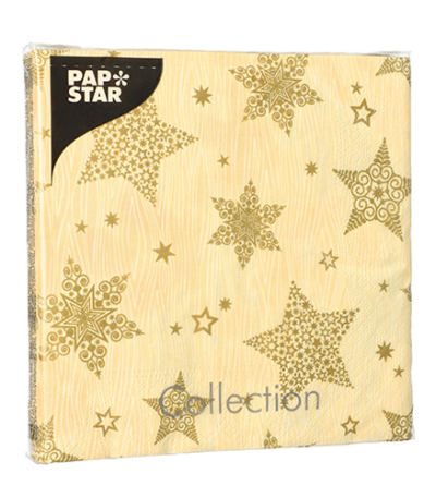Product foto van Papieren servetten creme 3-laags 33cm set van 20 Christmas Shine