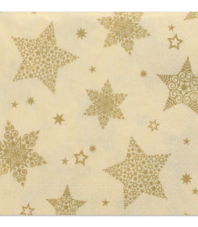 Product foto van Papieren servetten creme 3-laags 33cm set van 20 Christmas Shine