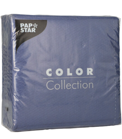Product foto van Papieren servetten donkerblauw set van 100