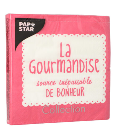 Product foto van Papieren servetten fuchsia 3-laags 33cm set van 20 "La Gourmandise"