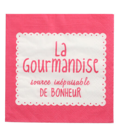 Product foto van Papieren servetten fuchsia 3-laags 33cm set van 20 "La Gourmandise"