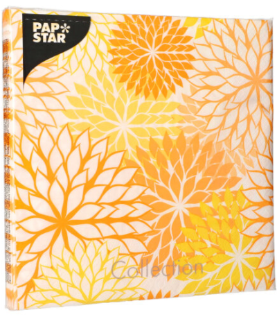 Product foto van Papieren servetten geel set van 20 Floralies