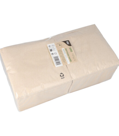 Product foto van Papieren servetten gerecycled 33x33 cm set van 500