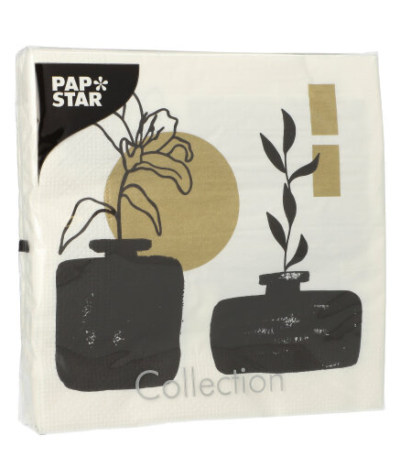 Product foto van Papieren servetten goud 33x33cm set van 20 Modern Vases