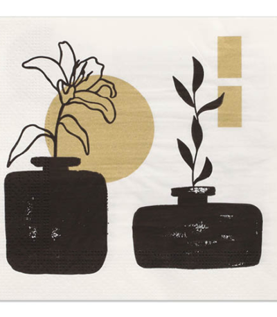 Product foto van Papieren servetten goud 33x33cm set van 20 Modern Vases