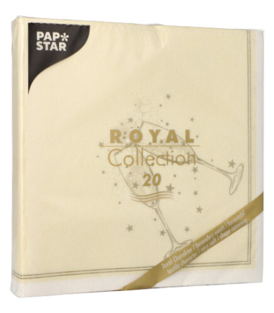 Product foto van Papieren servetten goud 40x40cm set van 20 Festivity