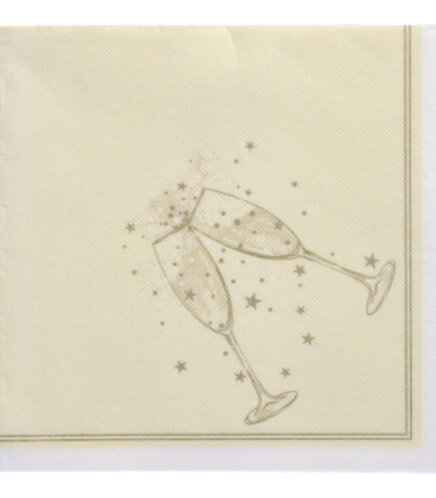 Product foto van Papieren servetten goud 40x40cm set van 20 Festivity
