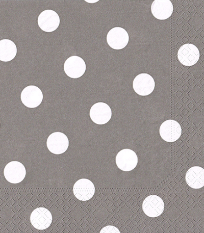 Product foto van Papieren servetten grijs 20x40cm Dots