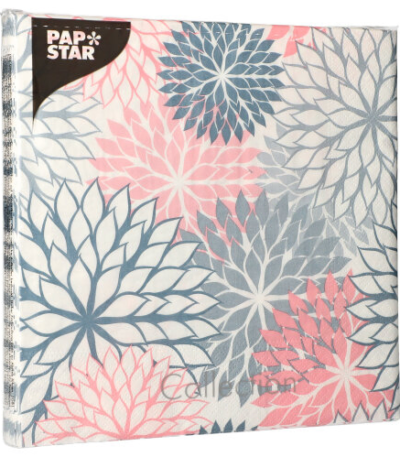 Product foto van Papieren servetten grijs 40x40cm set van 20 Floralies