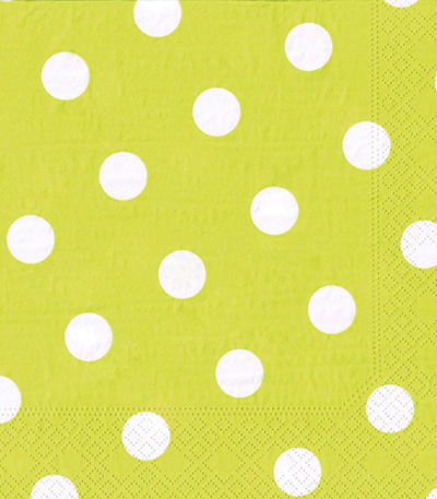 Product foto van Papieren servetten lime 20x 40cm set van 20 Dots