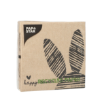 Product foto van Papieren servetten natuur 3-laags 25cm x 25cm set van 20 Bunny