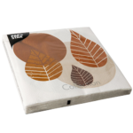 Product foto van Papieren servetten natuur Graphic Leaves set van 20