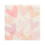 Product foto van Papieren servetten pastel hearts set van 20