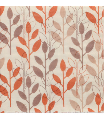 Product foto van Papieren servetten roestbruin 3-laags set van 20 Branches