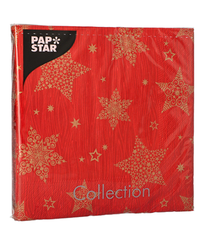 Product foto van Papieren servetten rood 3-laags 33cm set van 20 Christmas Shine