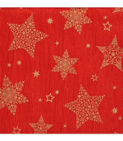 Product foto van Papieren servetten rood 3-laags 33cm set van 20 Christmas Shine