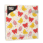 Product foto van Papieren servetten rood 3-laags 33x33cm set van 30 Papillons