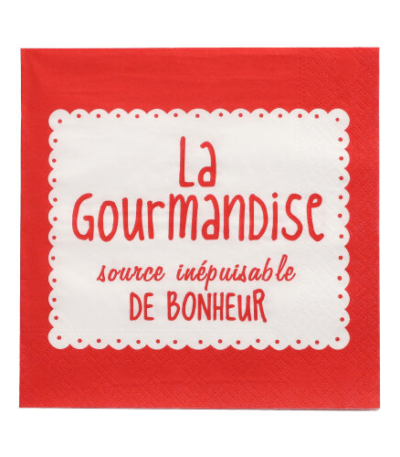 Product foto van Papieren servetten rood 3-laags La Gourmandise 20 stuks