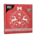 Product foto van Papieren servetten rood 3-laags set van 30 Deers Couple