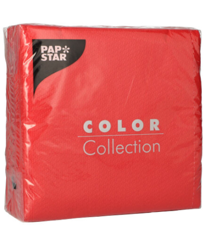 Product foto van Papieren servetten rood 33x33 cm set van 100