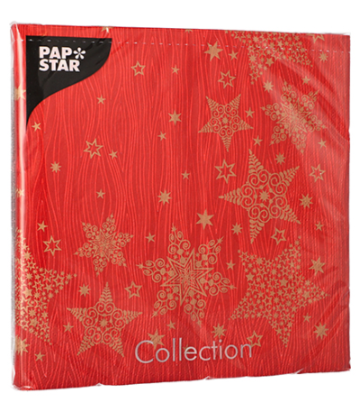Product foto van Papieren servetten rood 40x40 cm set van 20 Christmas Shine