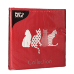 Product foto van Papieren servetten rood Cats set van 20