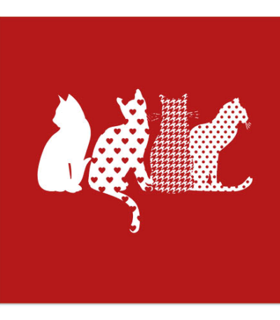 Product foto van Papieren servetten rood Cats set van 20