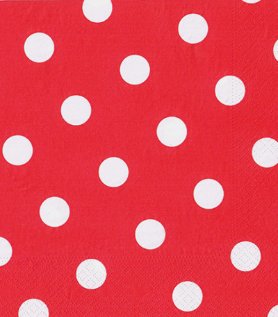 Product foto van Papieren servetten rood Dots set van 20