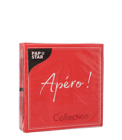 Product foto van Papieren servetten rood set van 20 25x25cm Apero