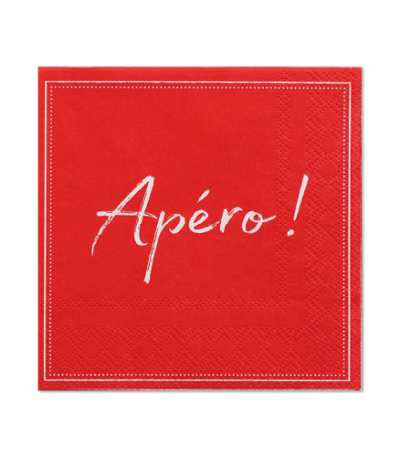 Product foto van Papieren servetten rood set van 20 25x25cm Apero