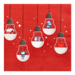 Product foto van Papieren servetten rood set van 20 33x33cm