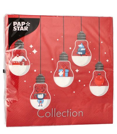 Product foto van Papieren servetten rood set van 20 33x33cm