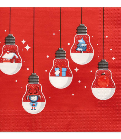 Product foto van Papieren servetten rood set van 20 33x33cm