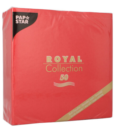 Product foto van Papieren servetten rood set van 50 ROYAL Collection