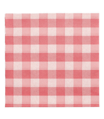 Product foto van Papieren servetten rood/wit 33x33 cm set van 100 Vichy Karo
