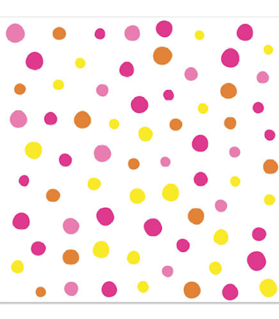 Product foto van Papieren servetten roze Colourful Dots 3-laags set van 30