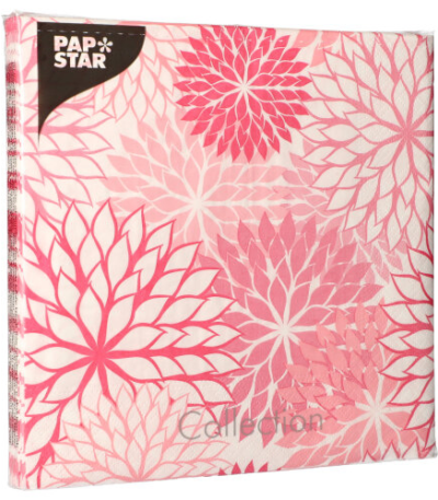 Product foto van Papieren servetten roze Floralies set van 20