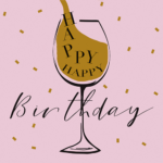 Product foto van Papieren servetten roze Happy Birthday set van 30