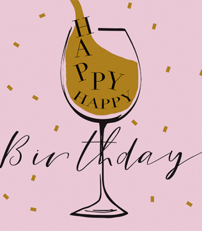 Product foto van Papieren servetten roze Happy Birthday set van 30