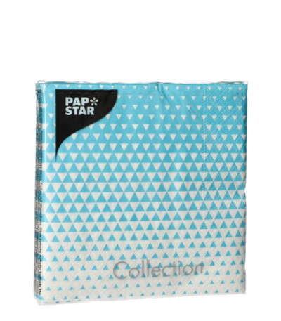 Product foto van Papieren servetten turkoois 25x25 cm set van 20 Optik