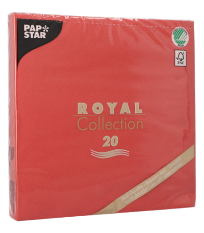 Product foto van Papieren servetten vuurrood set van 20 Royal Collection