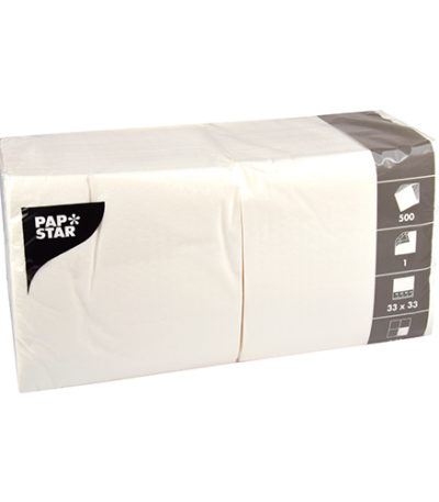 Product foto van Papieren servetten wit 33x33 cm set van 500
